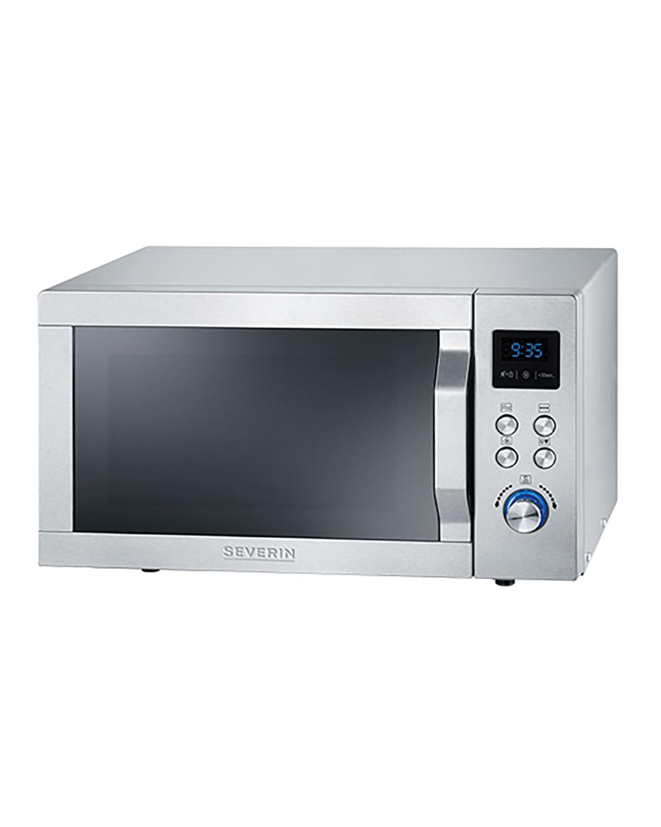 Micro-ondes - H 28 x 48,5 x 41,5 CM - 16 282 KG - 220 - 240 V - 900 W - Inox - 25 Litres - +150°C / +240°C - Severin - 910065