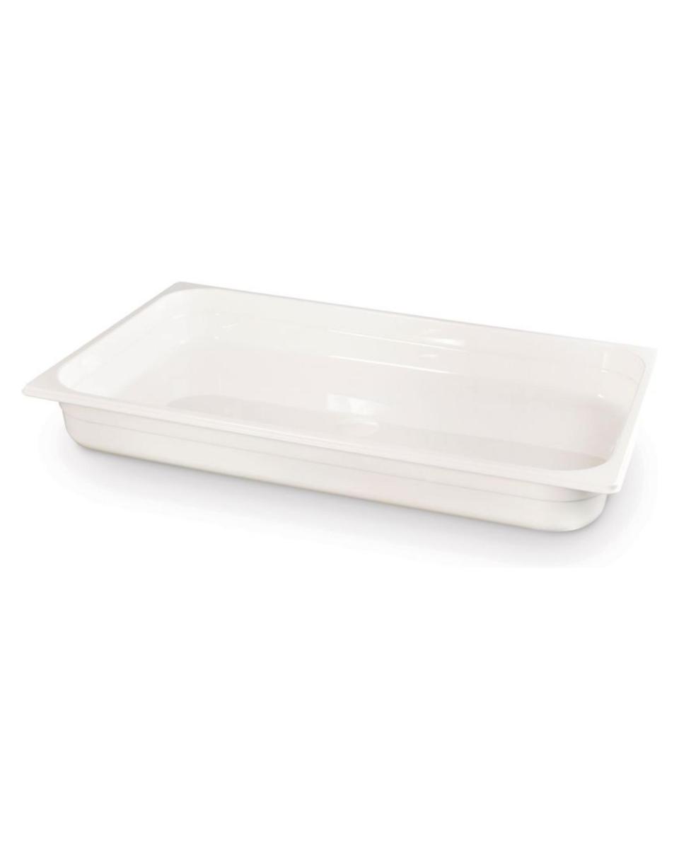 Bac gastronorme - Polycarbonate - 1/1 GN - 65 mm - Blanc - Hendi - 862285