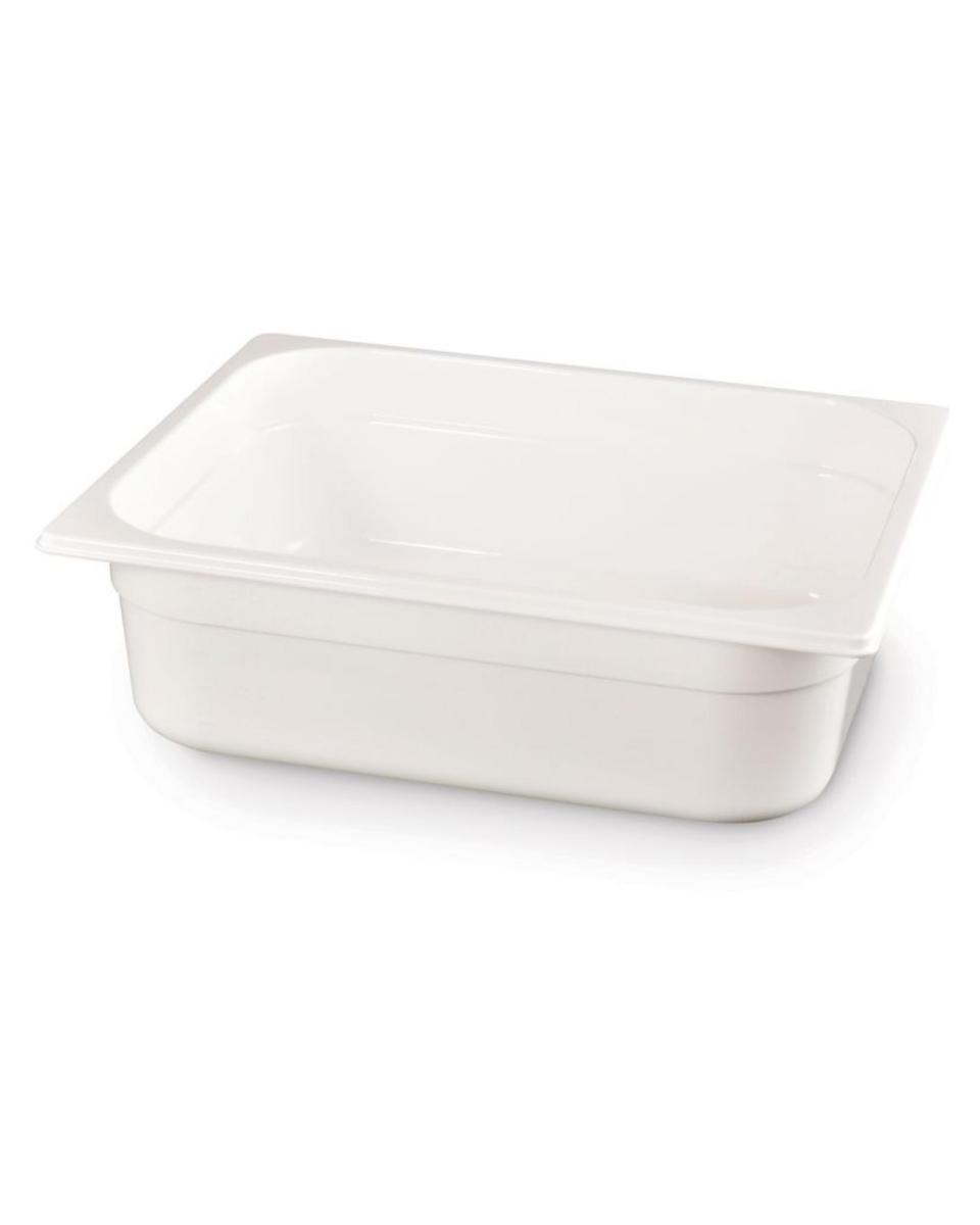 Bac gastronorme - Polycarbonate - 1/2 GN - 100 mm - Blanc - Hendi - 862476