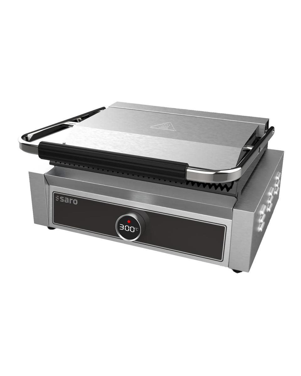 Contactgrill - Digitale Temperatuurregeling - RVS - 230V - H 19 x B 44 x D 41 CM - Saro - 443-2005