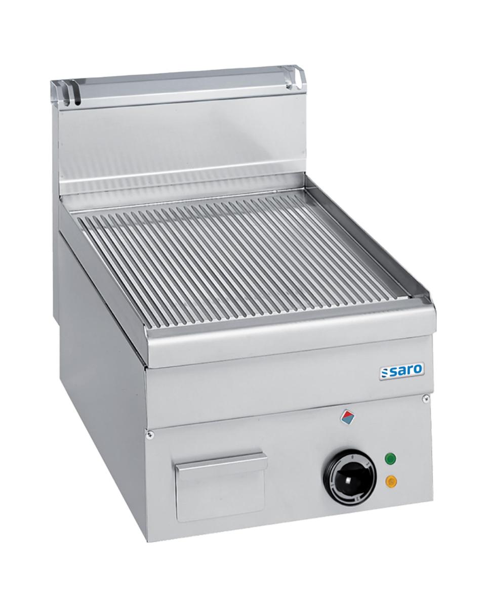 Grillplaat - Elektrisch - Geribbeld - RVS - 400V - H 27 x B 40 x D 60 CM - Saro - 504-1105