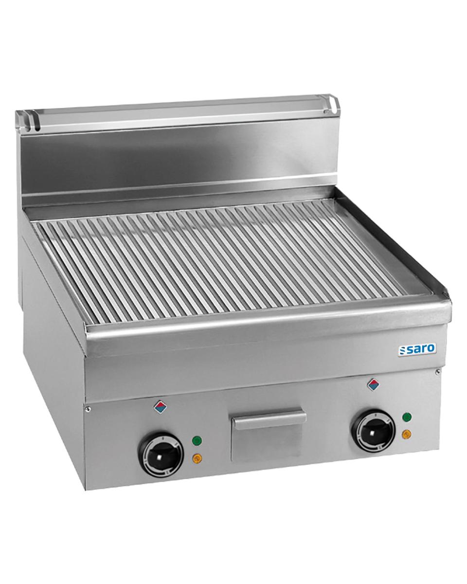 Grillplaat - Elektrisch - Geribbeld - RVS - 400V - H 27 x B 60 x D 60 CM - Saro - 504-1115