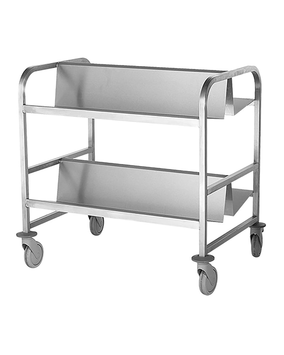 Chariot de transport d'assiettes - H 90 x 90 x 60 CM - 10 KG - Inox - 921076